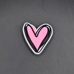 (5/$15) Pink Heart Croc Charm